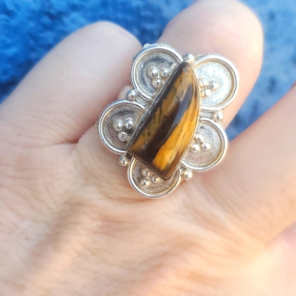 ***$15 Sale*** New Tiger Eye 925 Silver Ring. - Picture 12 of 12